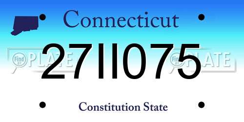 27II075 Connecticut License Plate