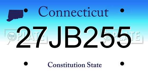27JB255 Connecticut License Plate