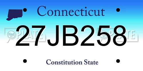 27JB258 Connecticut License Plate