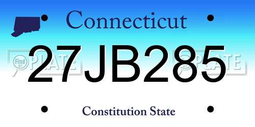 27JB285 Connecticut License Plate