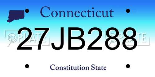 27JB288 Connecticut License Plate