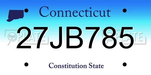 27JB785 Connecticut License Plate