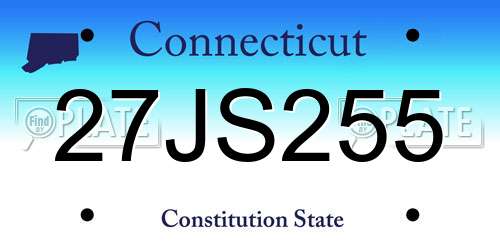 27JS255 Connecticut License Plate