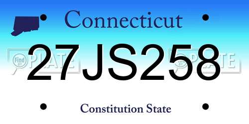 27JS258 Connecticut License Plate