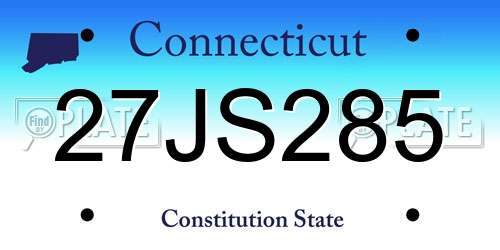 27JS285 Connecticut License Plate