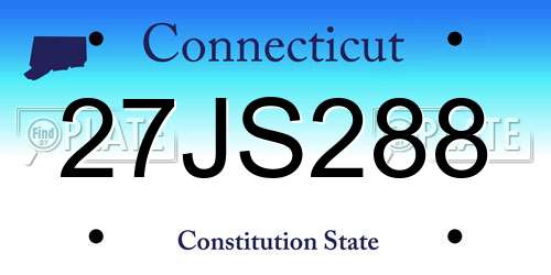 27JS288 Connecticut License Plate