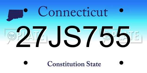 27JS755 Connecticut License Plate