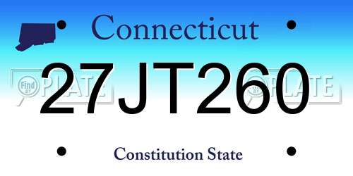 27JT260 Connecticut License Plate