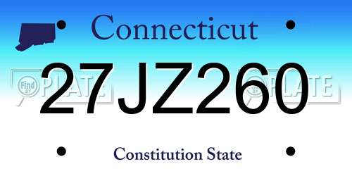 27JZ260 Connecticut License Plate