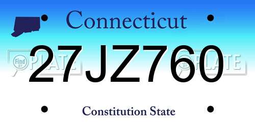 27JZ760 Connecticut License Plate