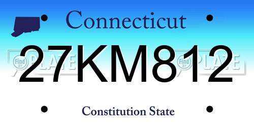 27KM812 Connecticut License Plate
