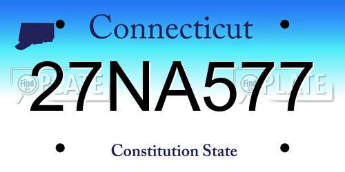 27NA577 Connecticut License Plate