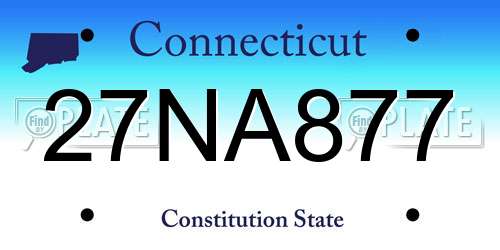 27NA877 Connecticut License Plate