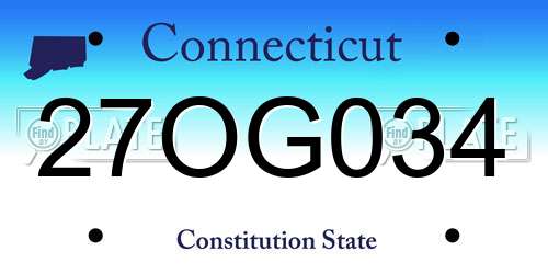 27OG034 Connecticut License Plate