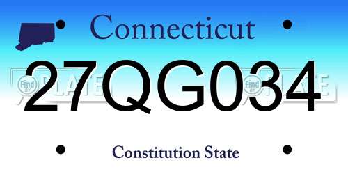 27QG034 Connecticut License Plate