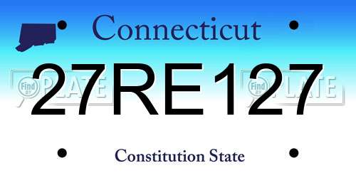 27RE127 Connecticut License Plate