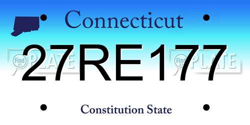 27RE177 Connecticut License Plate