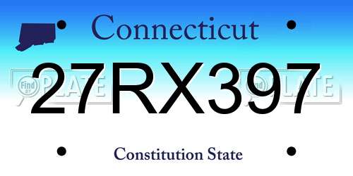 27RX397 Connecticut License Plate