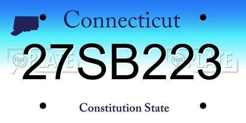 27SB223 Connecticut License Plate