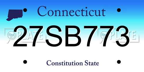 27SB773 Connecticut License Plate