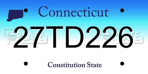 27TD226 Connecticut License Plate