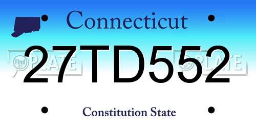 27TD552 Connecticut License Plate