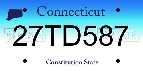 27TD587 Connecticut License Plate