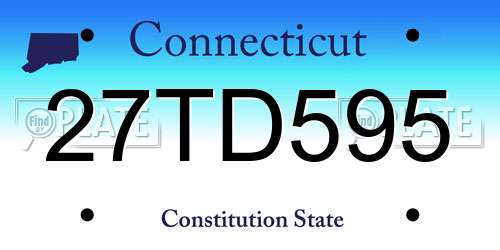 27TD595 Connecticut License Plate