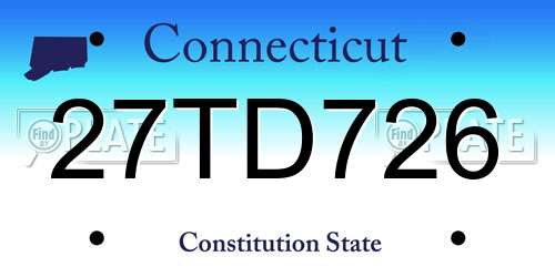 27TD726 Connecticut License Plate