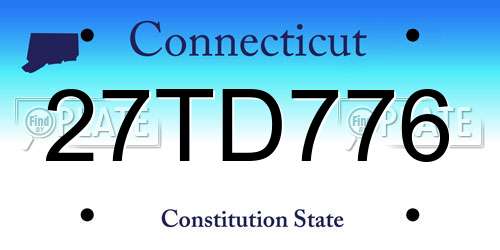 27TD776 Connecticut License Plate
