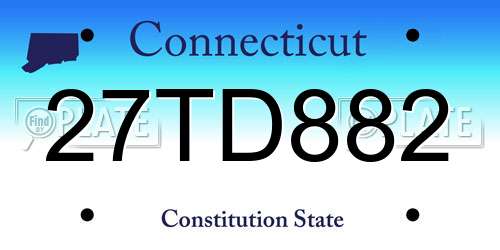 27TD882 Connecticut License Plate