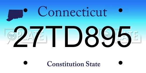 27TD895 Connecticut License Plate