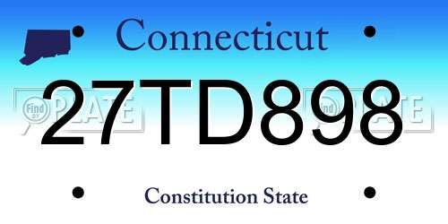 27TD898 Connecticut License Plate