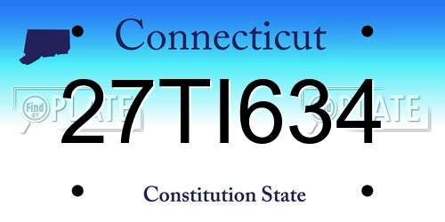 27TI634 Connecticut License Plate