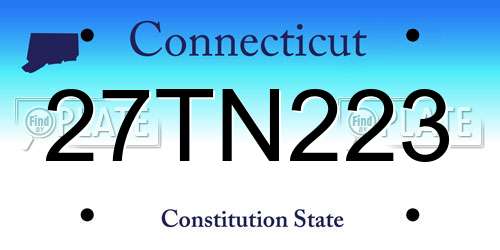 27TN223 Connecticut License Plate