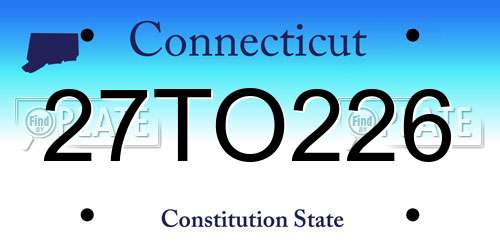 27TO226 Connecticut License Plate