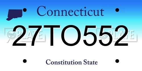 27TO552 Connecticut License Plate