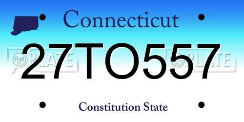 27TO557 Connecticut License Plate