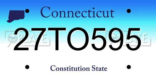 27TO595 Connecticut License Plate