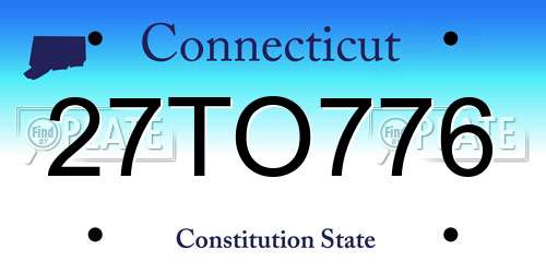 27TO776 Connecticut License Plate