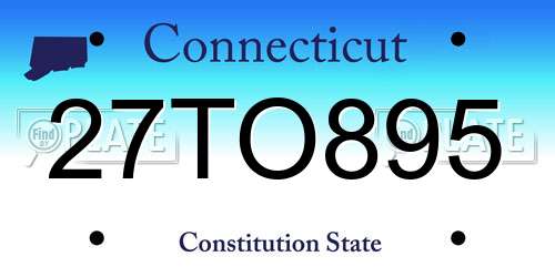 27TO895 Connecticut License Plate