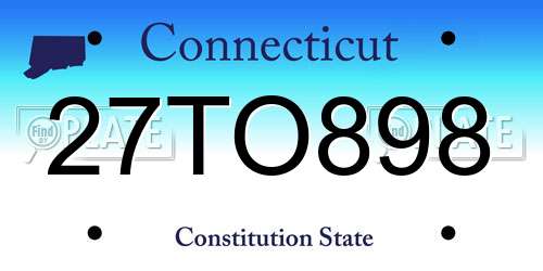 27TO898 Connecticut License Plate
