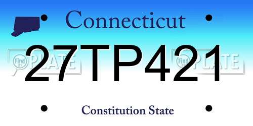 27TP421 Connecticut License Plate