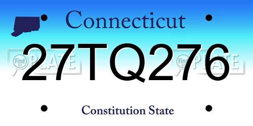 27TQ276 Connecticut License Plate