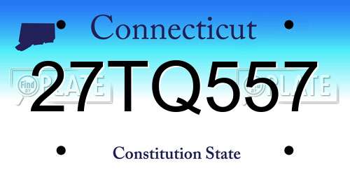 27TQ557 Connecticut License Plate