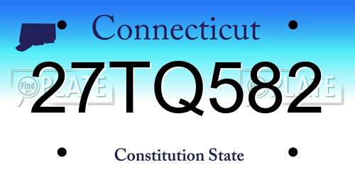 27TQ582 Connecticut License Plate