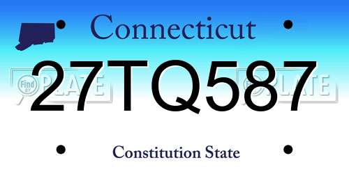 27TQ587 Connecticut License Plate