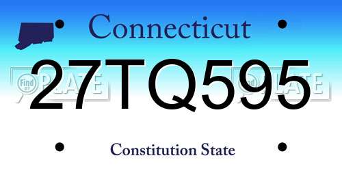 27TQ595 Connecticut License Plate