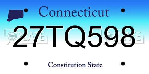 27TQ598 Connecticut License Plate