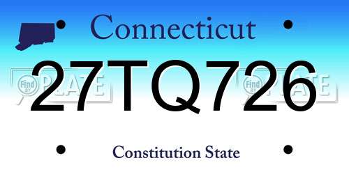27TQ726 Connecticut License Plate